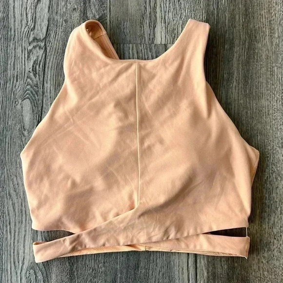 Athleta Top Sleeveless Tank Top Orange Conscious Crop Cut Out Bra Size Medium - Picture 3 of 5
